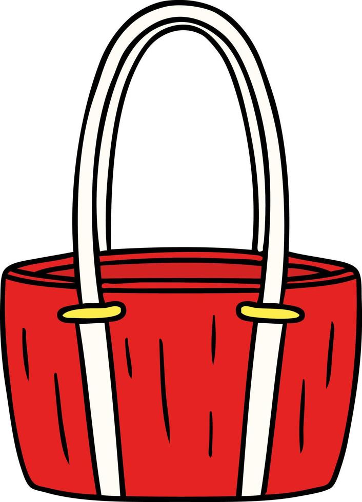 dessin animé doodle d'un grand sac rouge vecteur