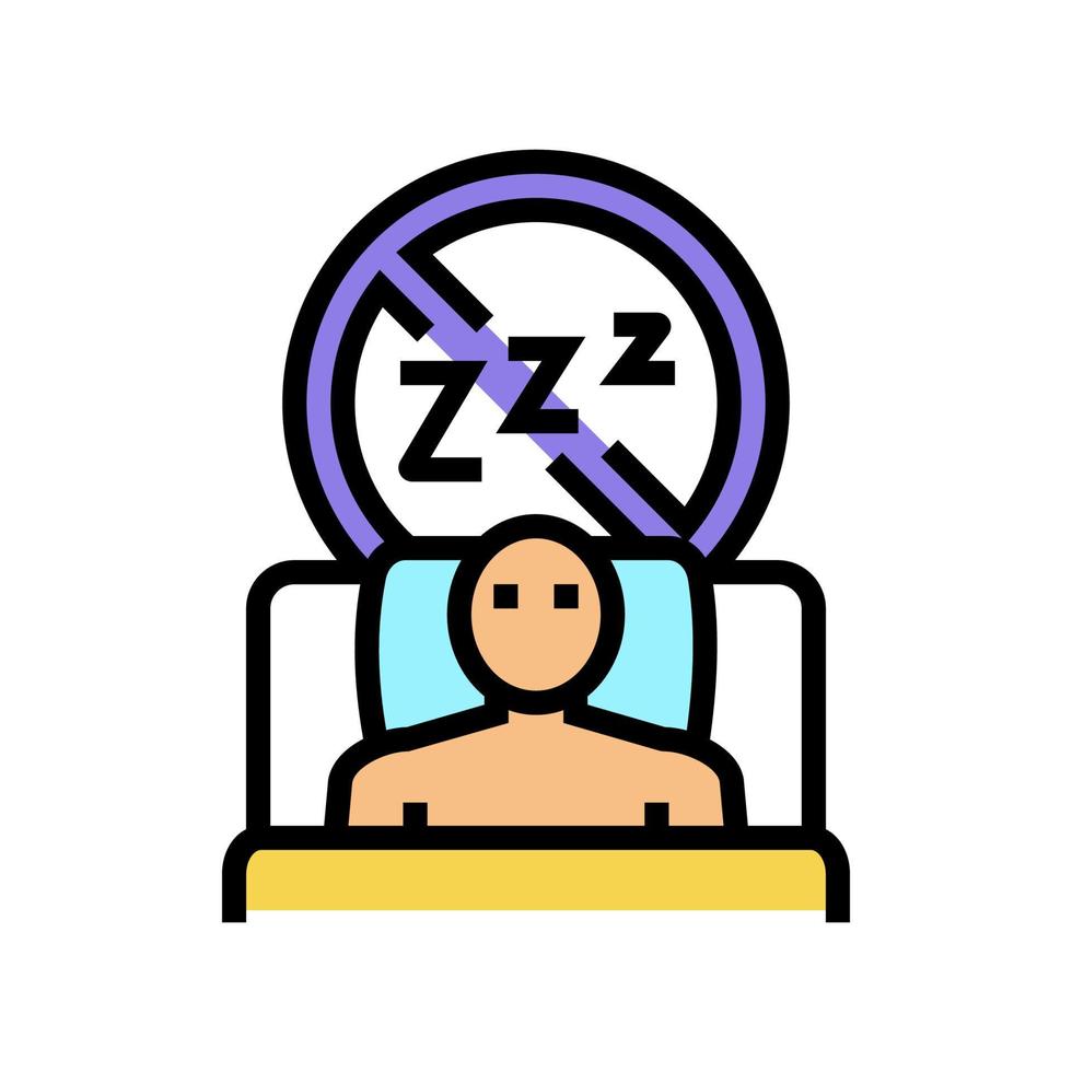difficulté à s'endormir la nuit couleur icône illustration vectorielle vecteur
