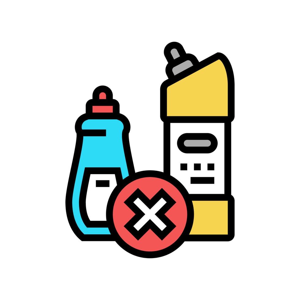 interdiction liquide chimique enfants couleur icône illustration vectorielle vecteur