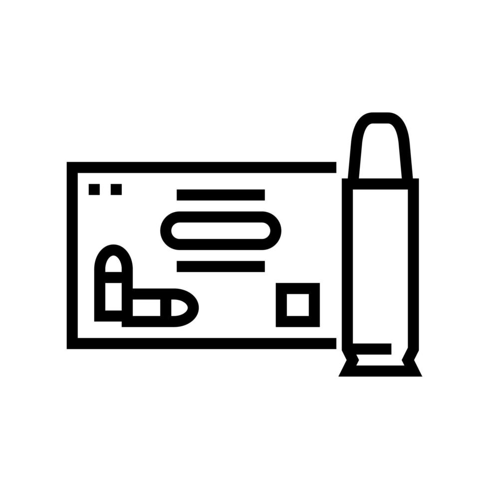 illustration vectorielle de l'icône de la ligne de munitions d'armes de poing vecteur