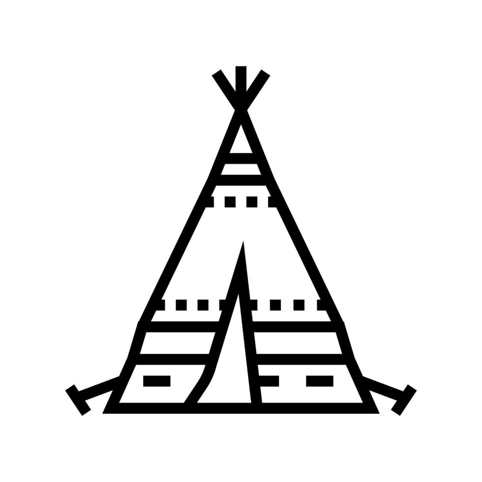 tipi tipi boho ligne icône illustration vectorielle vecteur