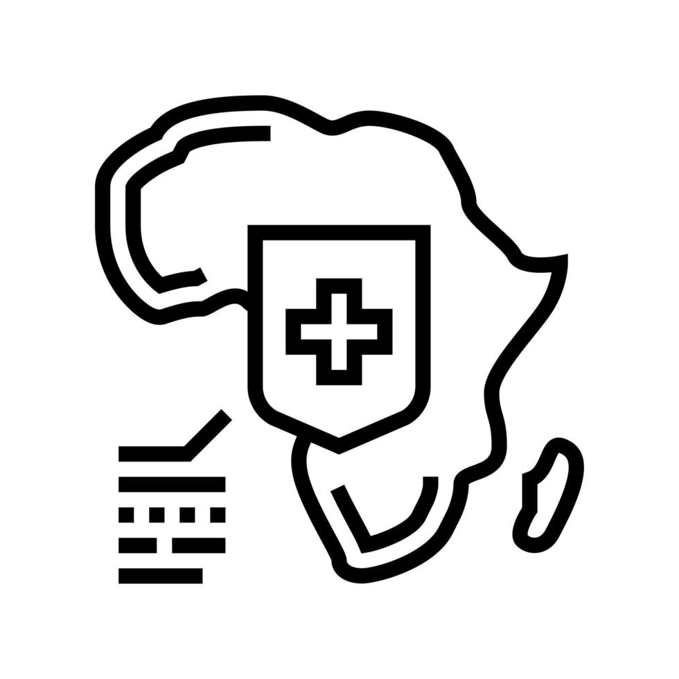 illustration vectorielle de l'icône de la ligne de problème social de l'afrique vecteur