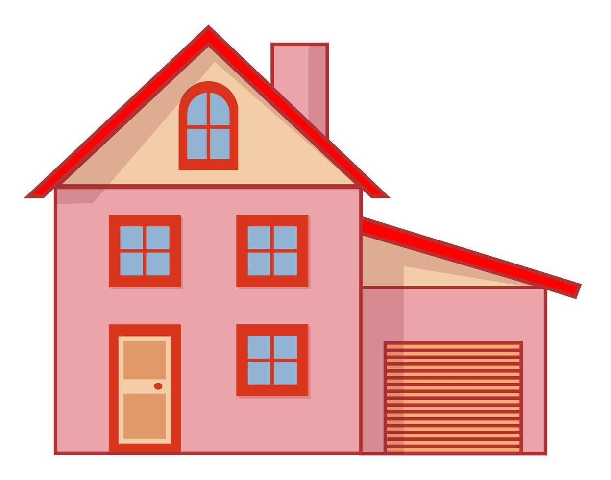 illustration de maison plate colorée. illustration de vecteur de maison de dessin animé isolé sur fond blanc.