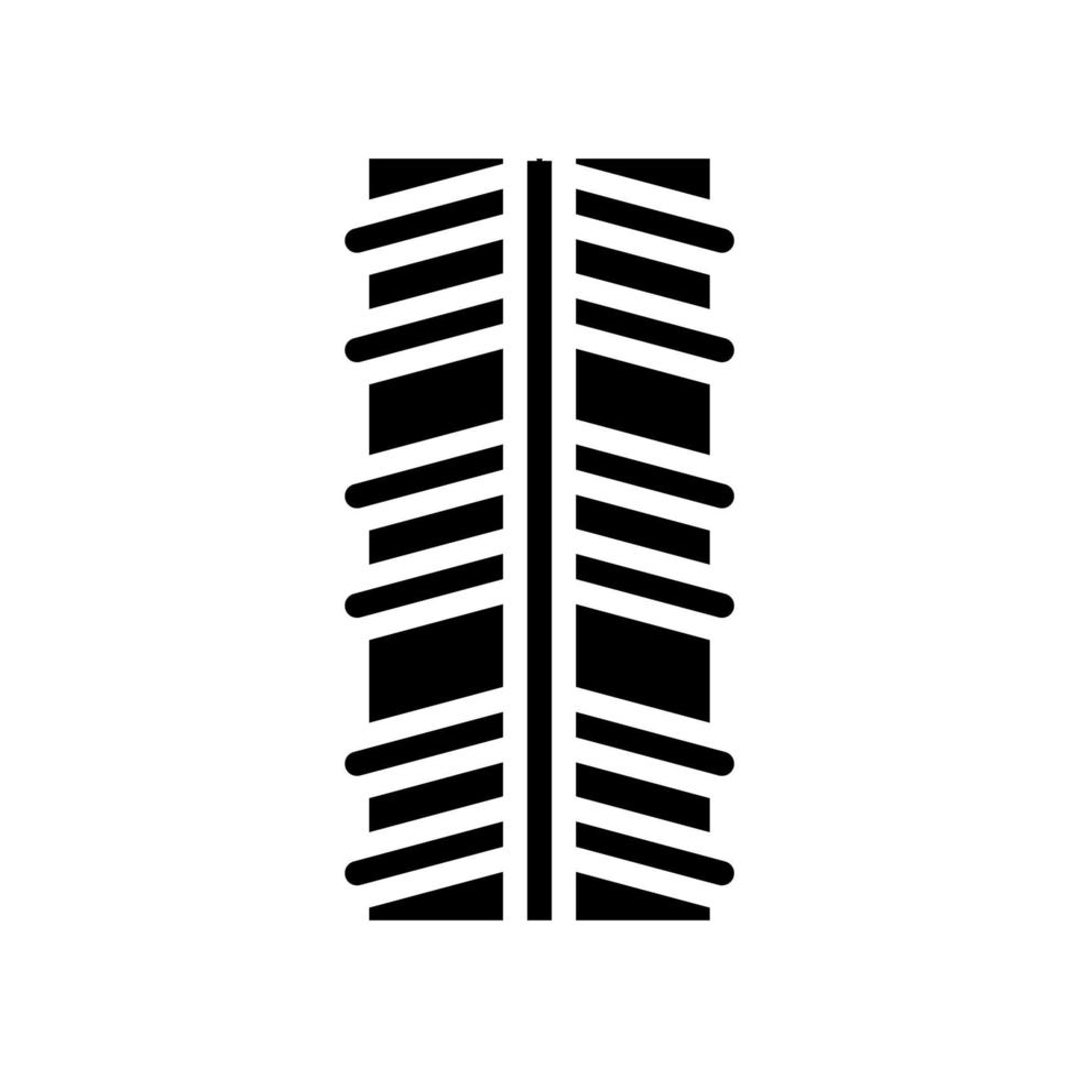 illustration vectorielle d'icône de glyphe de barres d'armature en acier inoxydable vecteur