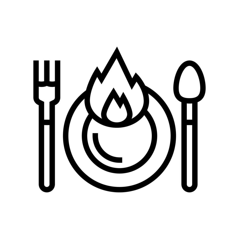 illustration vectorielle d'icône de ligne de nourriture épicée vecteur