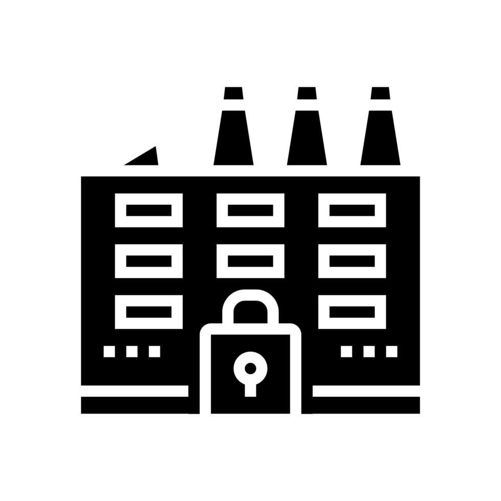 illustration vectorielle d'icône de glyphe d'usine fermée vecteur