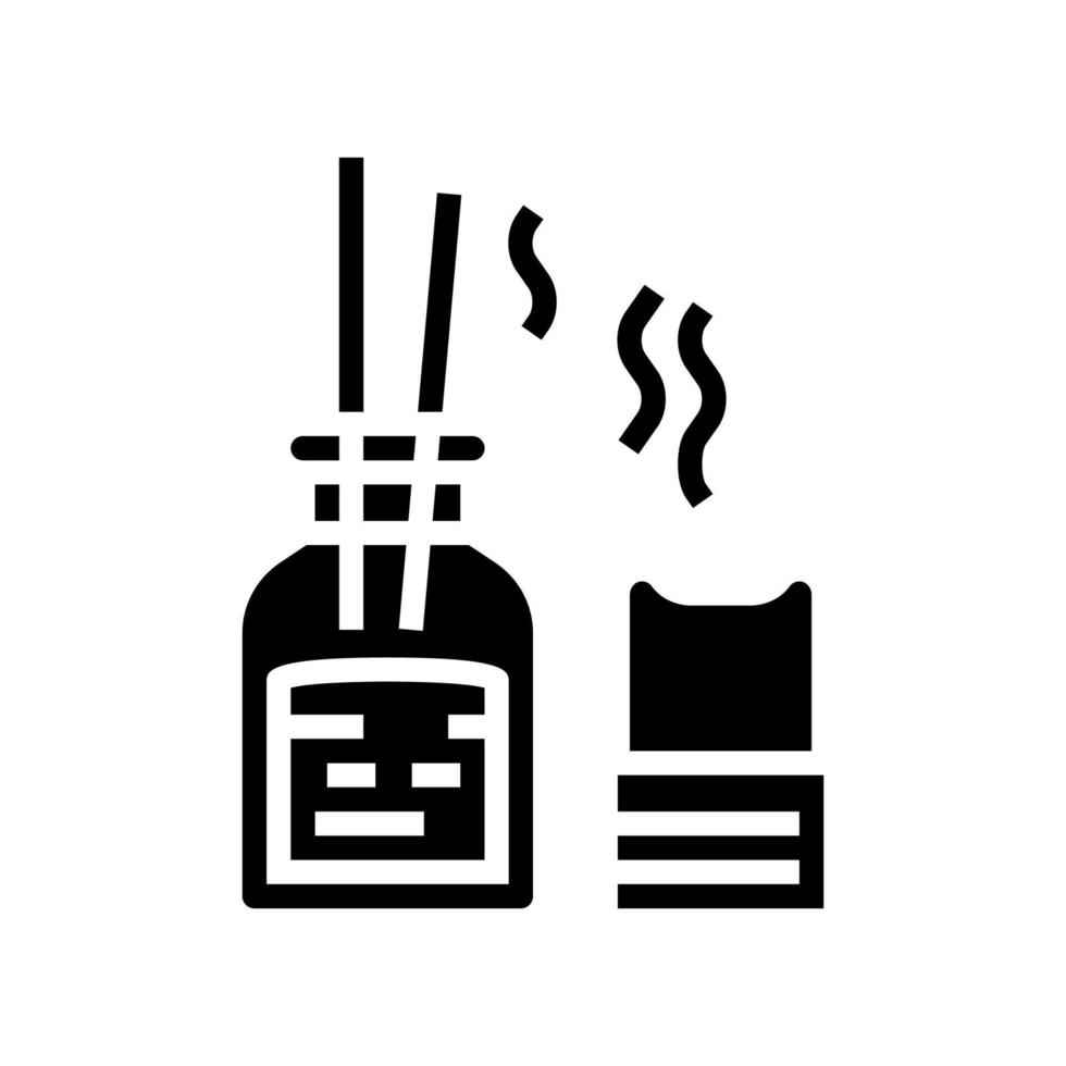 accessoires d'aromathérapie glyphe icône illustration vectorielle vecteur