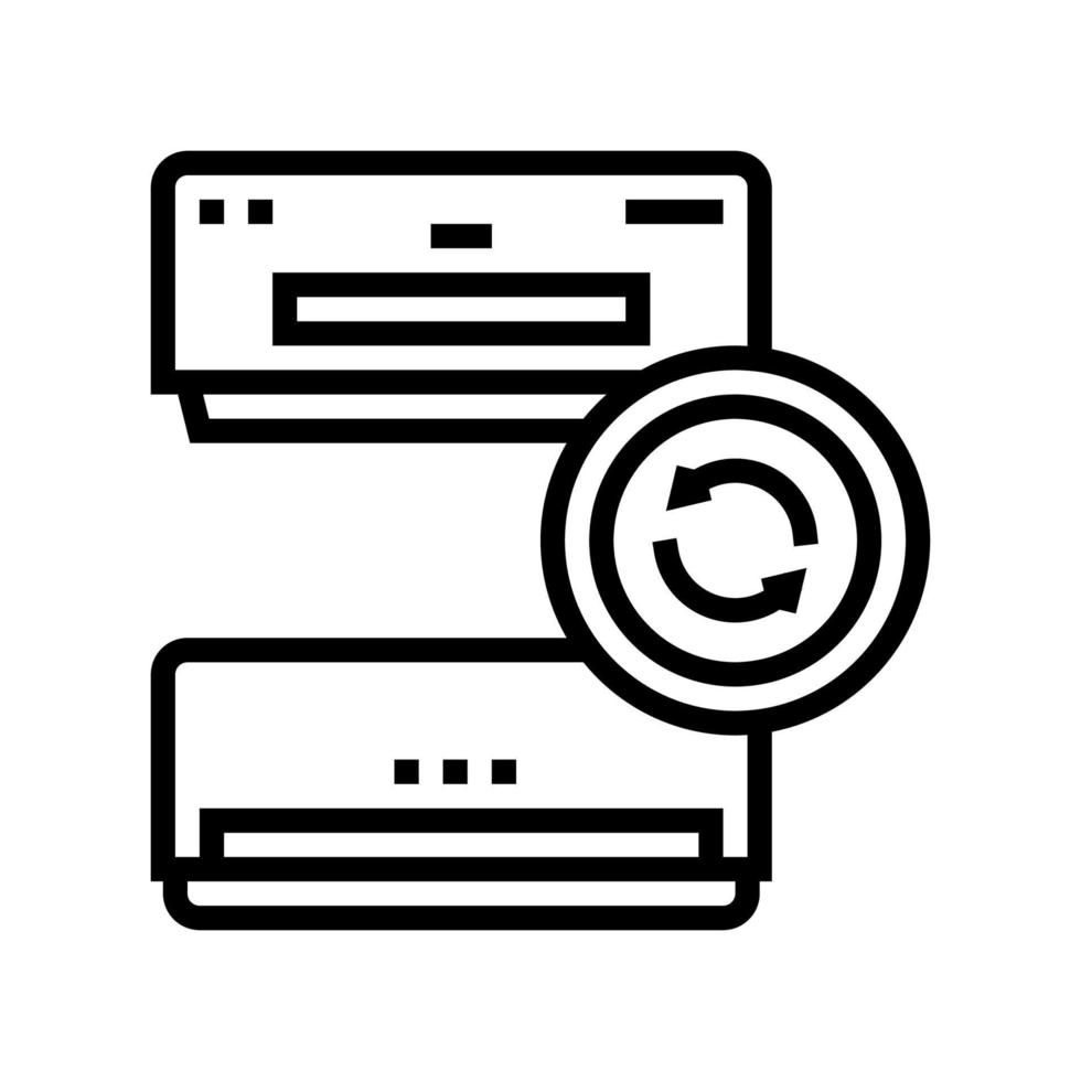 illustration vectorielle de l'icône de la ligne de remplacement de la climatisation vecteur