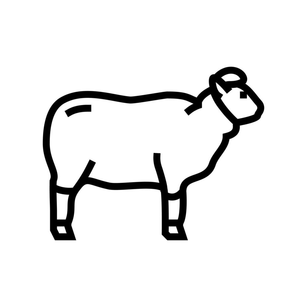 illustration vectorielle de l'icône de la ligne de moutons en laine vecteur