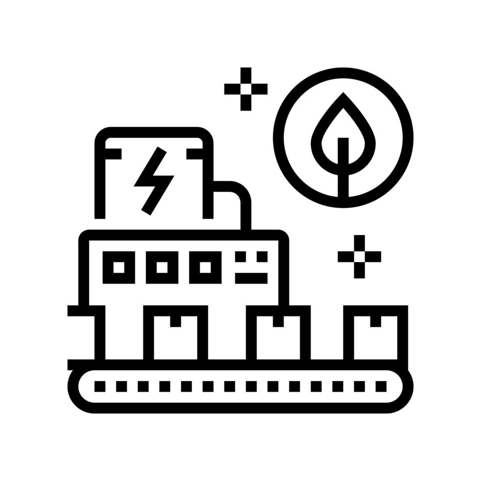 illustration vectorielle de l'icône de la ligne d'usine verte vecteur