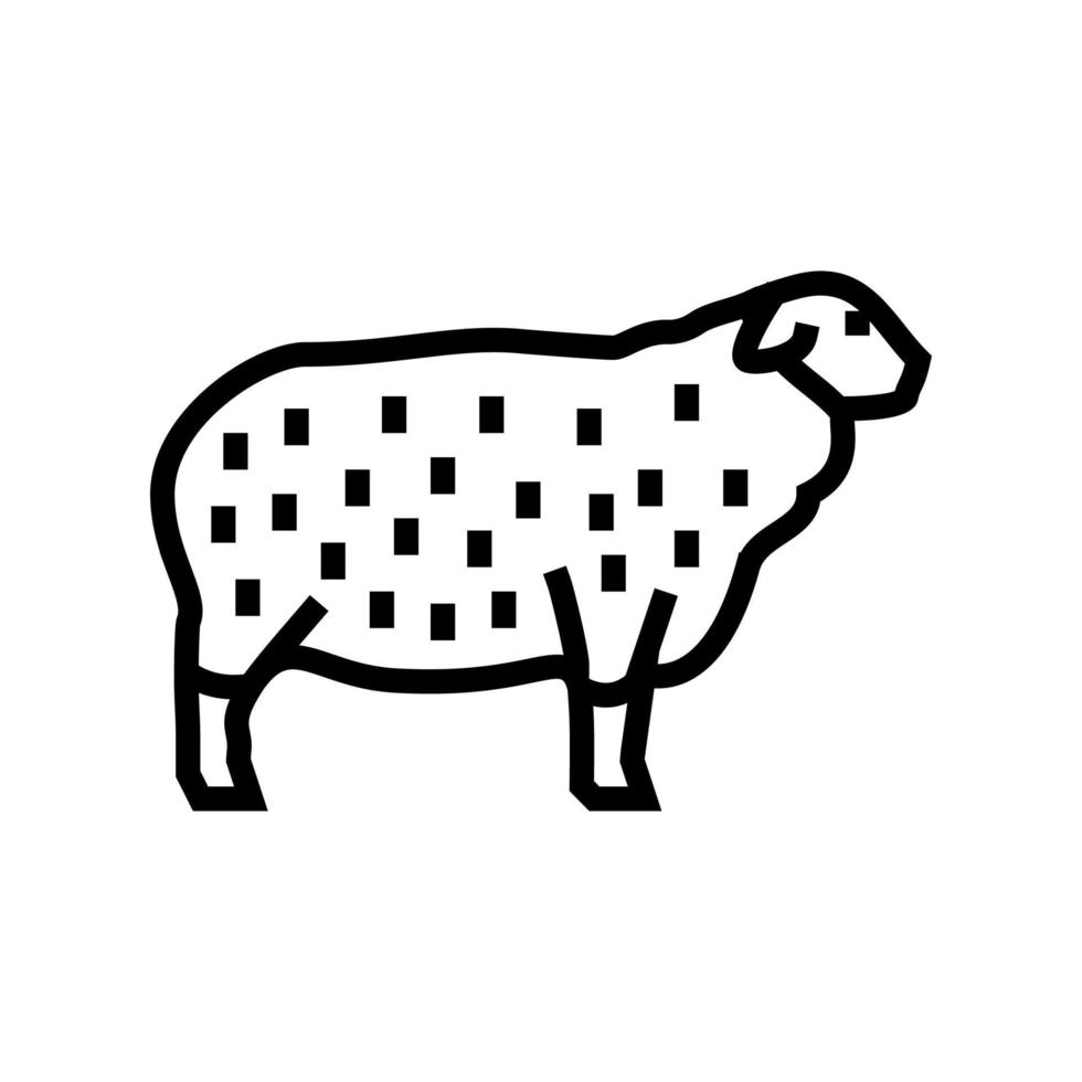 illustration vectorielle de l'icône de la ligne de moutons suffolk vecteur