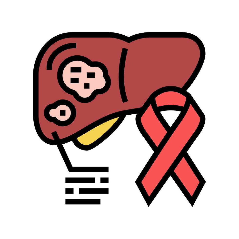 illustration vectorielle de l'icône de couleur du cancer du foie vecteur