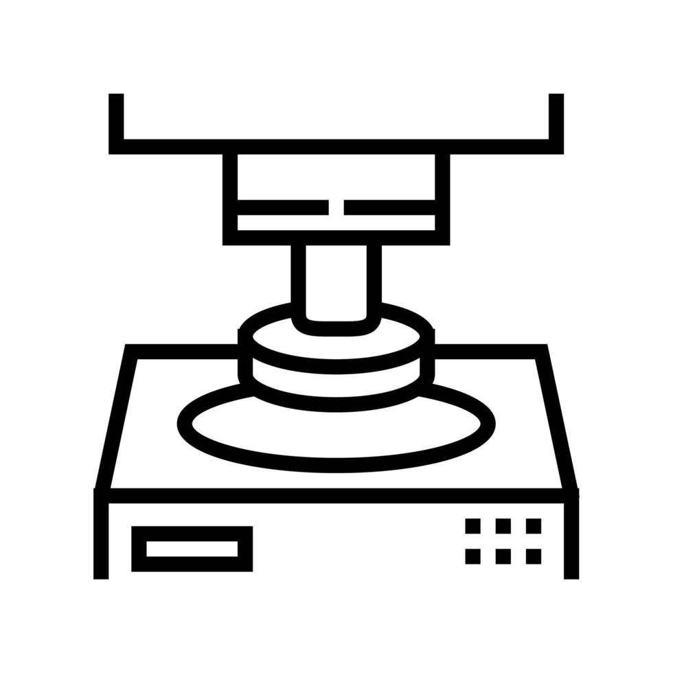 appuyez sur l'icône de la ligne de fabrication de semi-conducteurs de l'équipement illustration vectorielle vecteur