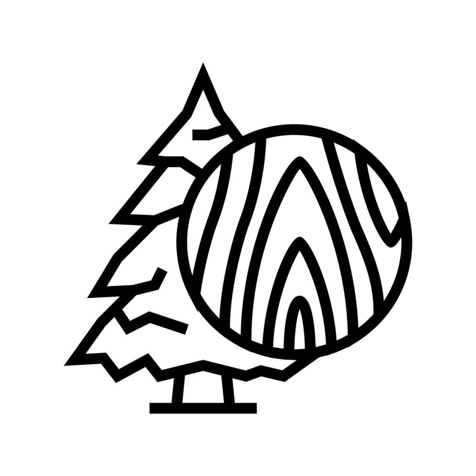 illustration vectorielle d'icône de ligne de bois de sapin vecteur