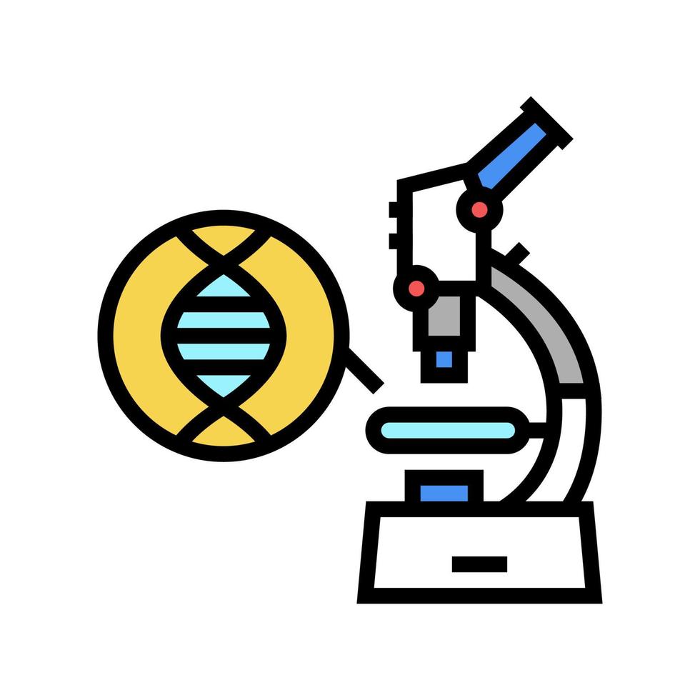 microscope pour la recherche icône de couleur de molécule génétique illustration vectorielle vecteur
