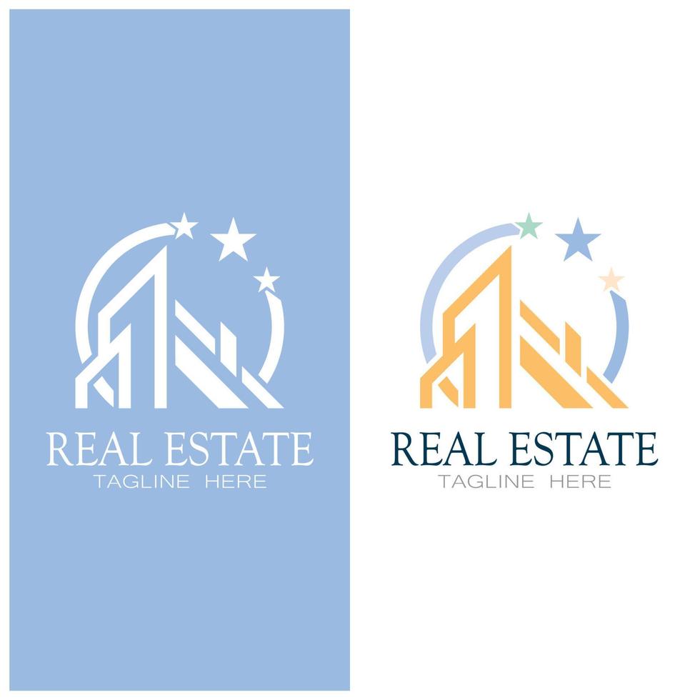 modèle d'illustration d'icône de logo d'entreprise immobilière, vecteur de logo de construction, de développement immobilier et de construction