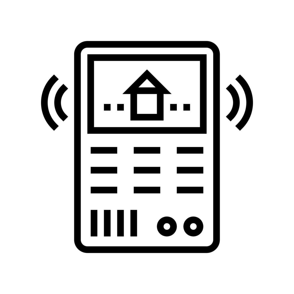 illustration vectorielle de l'icône de la ligne de la maison intelligente du panneau de commande vecteur