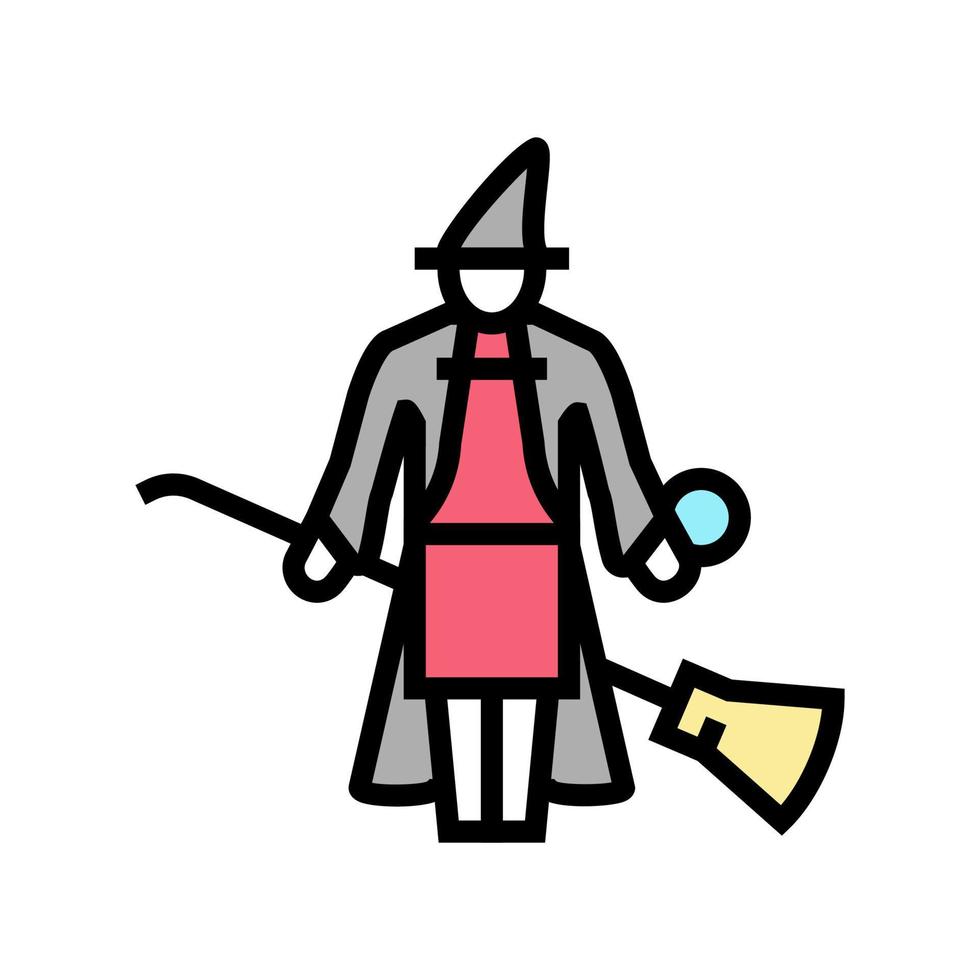 illustration vectorielle d'icône de couleur magique de sorcière vecteur