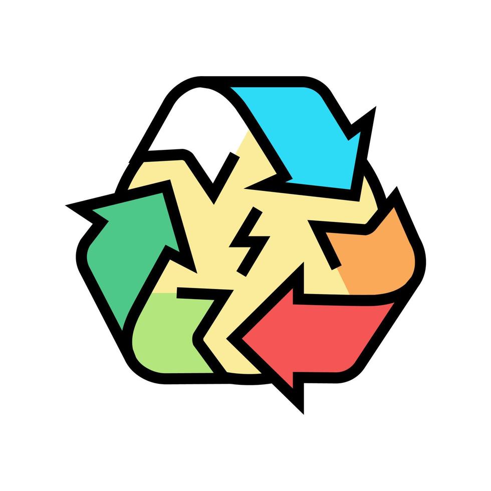 illustration vectorielle d'icône de couleur de logo d'économie d'énergie de recyclage vecteur