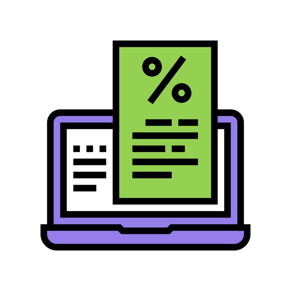 illustration vectorielle de l'icône de couleur des conseils de paiement hypothécaire internet vecteur