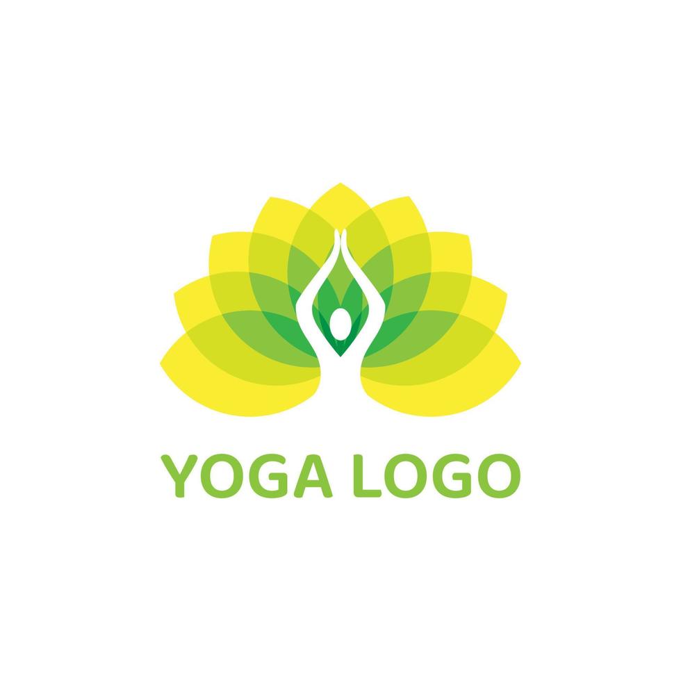 modèle de vecteur de logo de yoga fleur de lotus