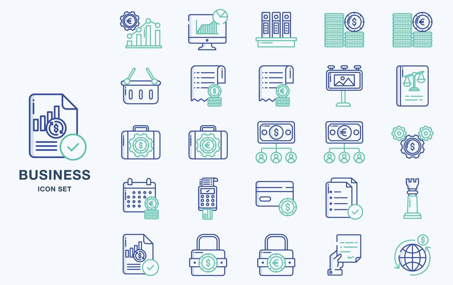jeu d'icônes vectorielles affaires et finances vecteur