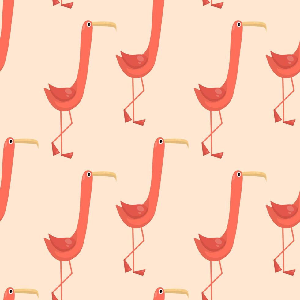 modèle vectoriel avec flamants roses sur fond rose