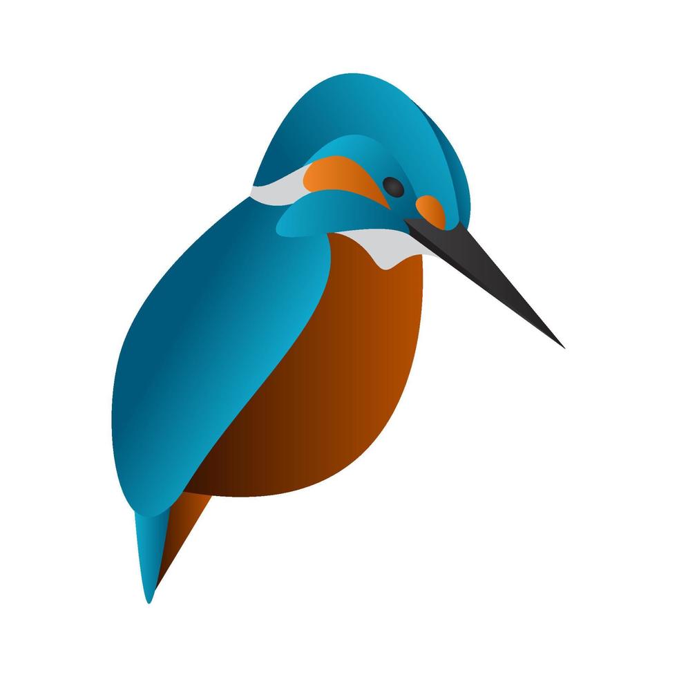 illustration vectorielle d'oiseau martin-pêcheur dégradé vecteur