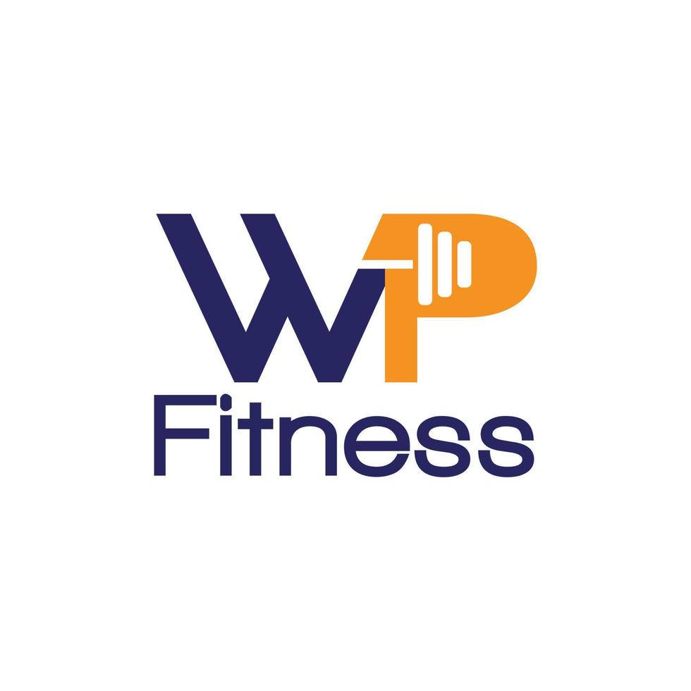 wp lettre initiale fitness logo vecteur