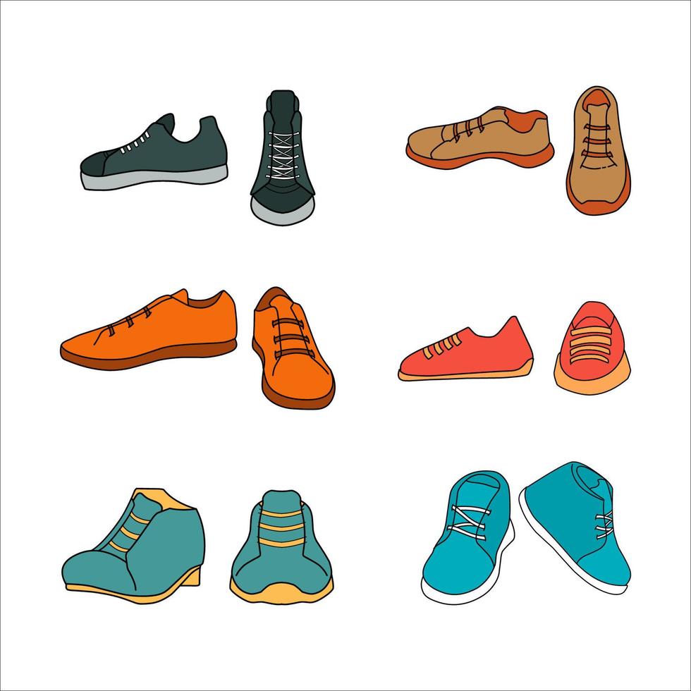 ensemble d'illustrations de chaussures vecteur