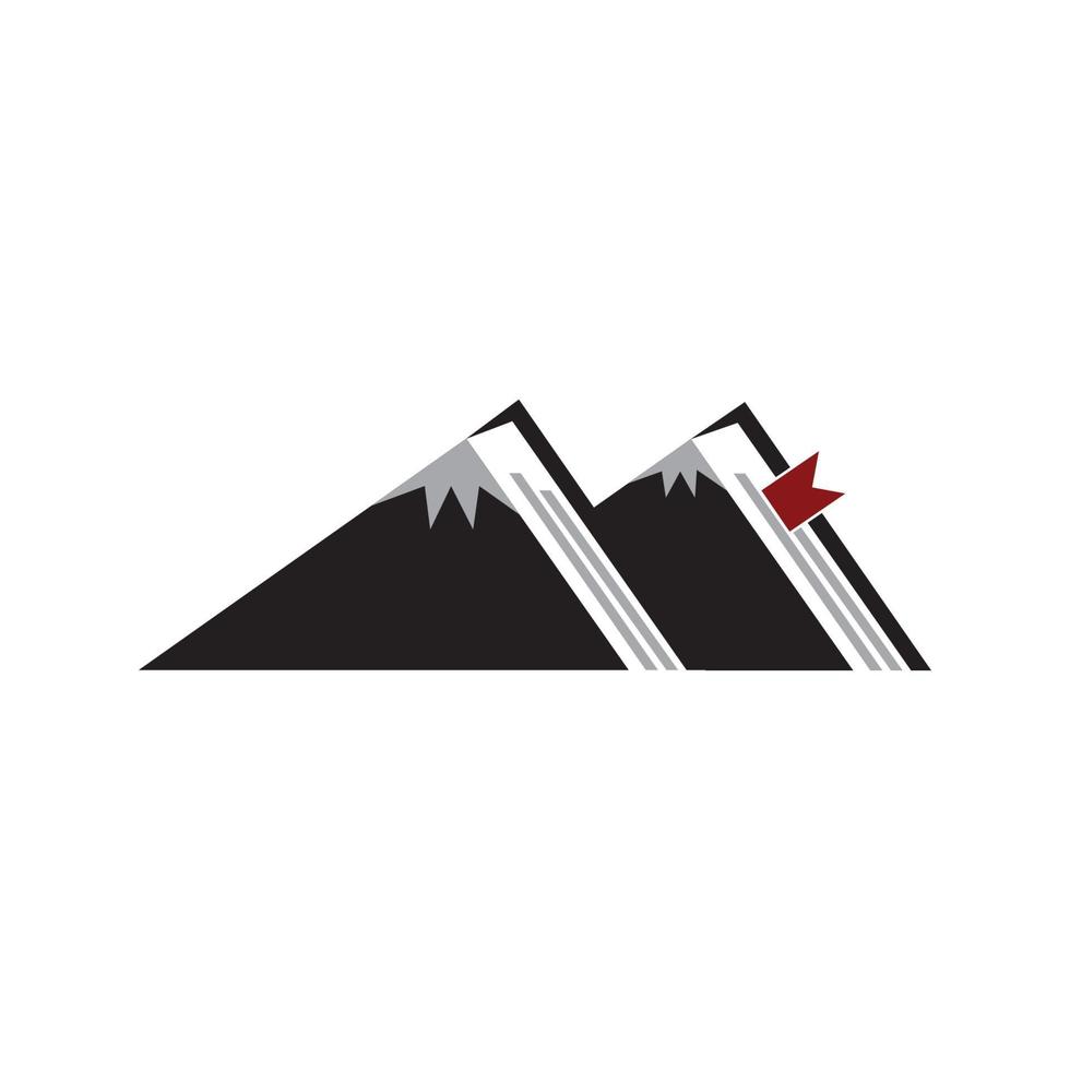 modèle de logo de livre de montagne pour l'éducation vecteur