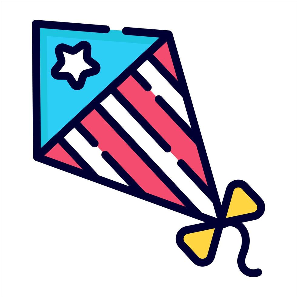 icône de cerf-volant, conception vectorielle icône du jour de l'indépendance des États-Unis. vecteur