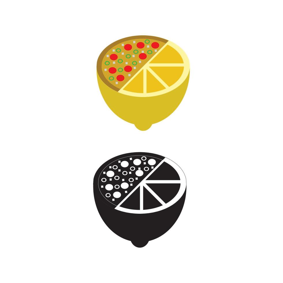 logo pizza citron vecteur
