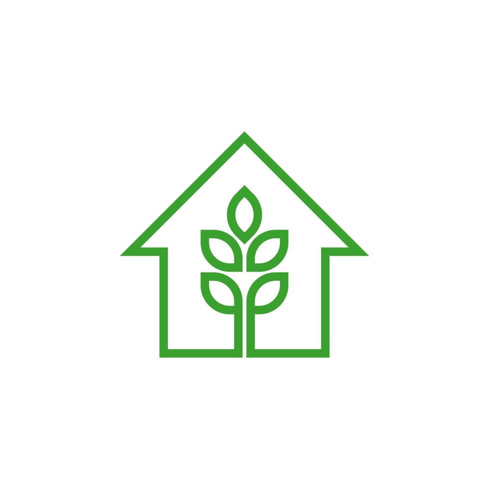 concept de vecteur de logo arbre maison verte