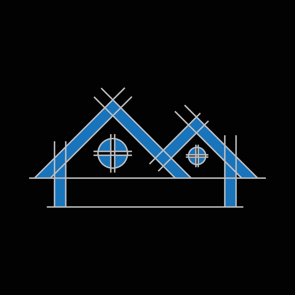 concept de logo de projet de construction de maison personnalisée vecteur