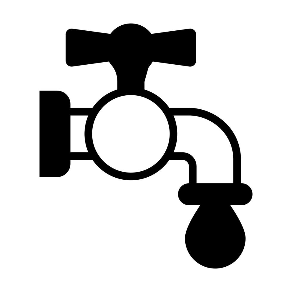 icône de robinet d'eau isolé sur fond blanc vecteur