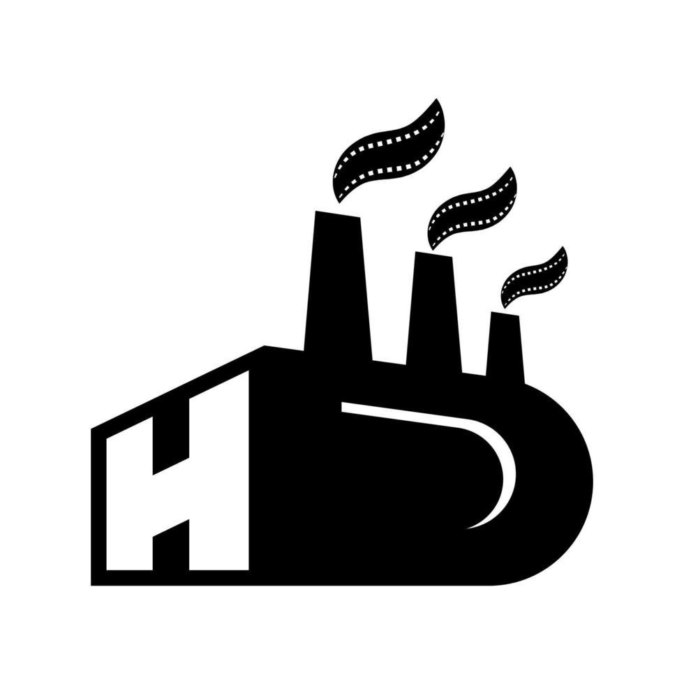 lettre hd movie factory logo adapté à la société de divertissement vecteur