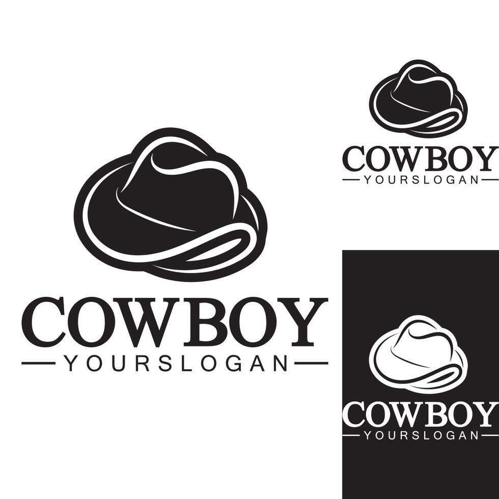 modèle de conception de vecteur icône logo chapeau de cowboy