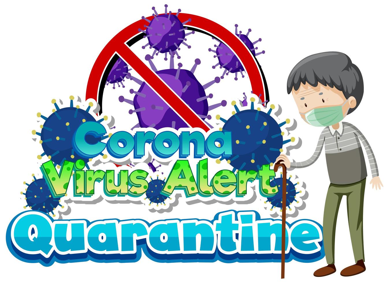 affiche de mise en quarantaine des coronavirus vecteur