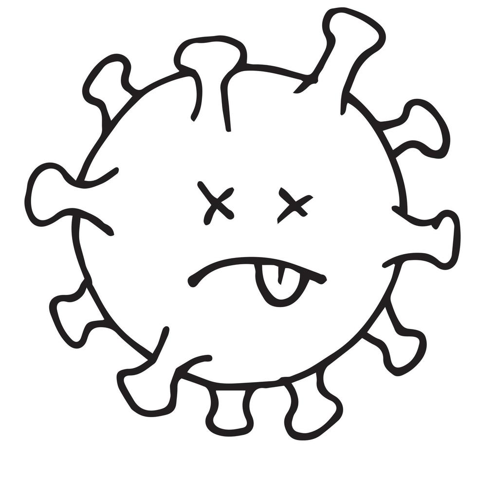 dessin d'illustration vectorielle stock dans le style doodle. virus, maladie, coronavirus de chine est dessiné à la main. icône simple vecteur
