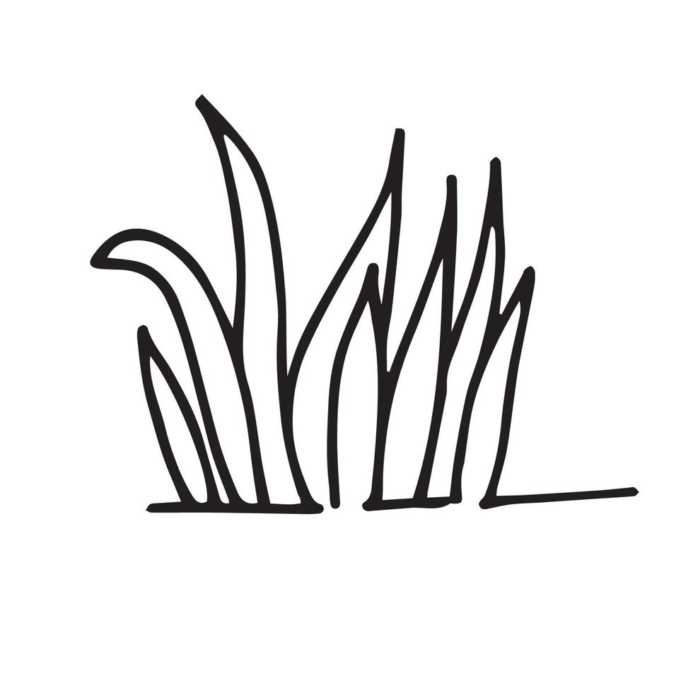 dessin d'illustration vectorielle stock dans le style doodle. dessin simple d'une pelouse. concept de jardinage, herbe vecteur