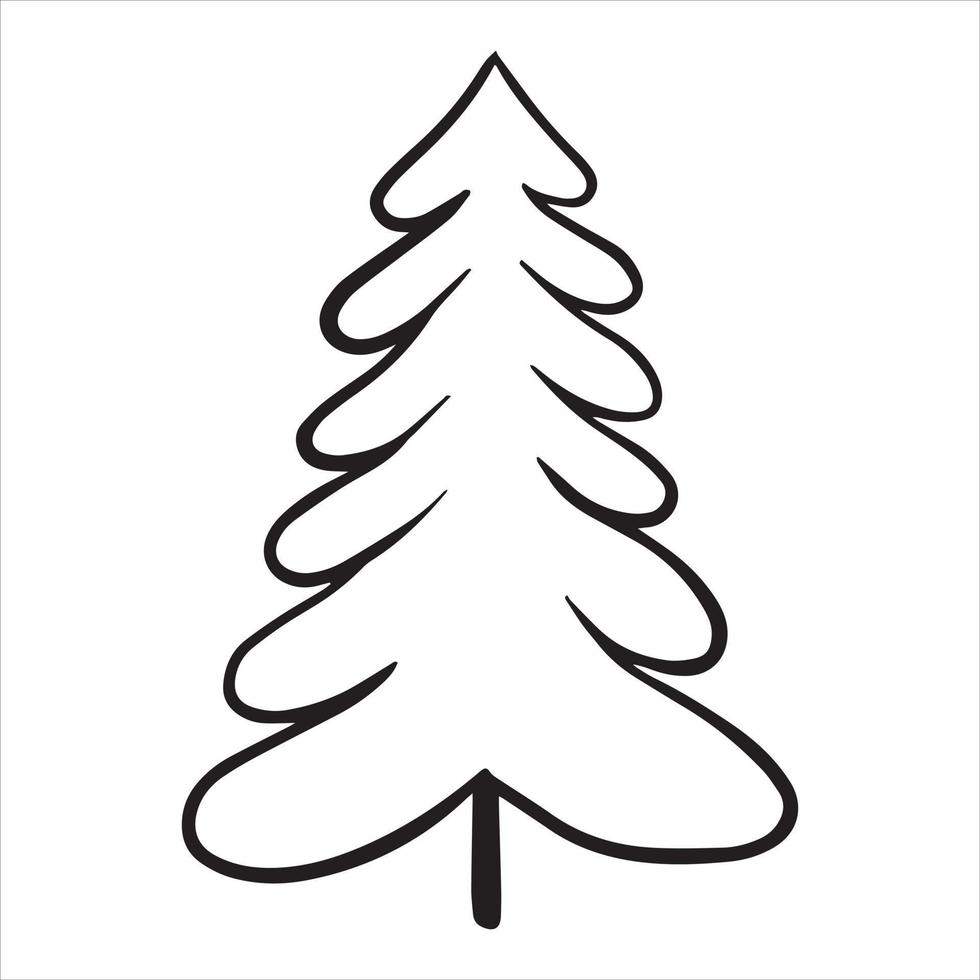 dessin vectoriel dans le style de doodle. Sapin de Noël. dessin simple d'un arbre de noël abstrait.