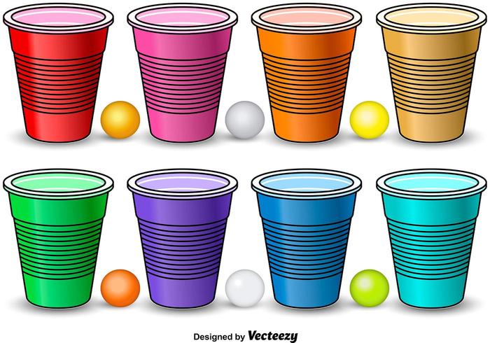 Éléments colorés de Pong de bière vecteur