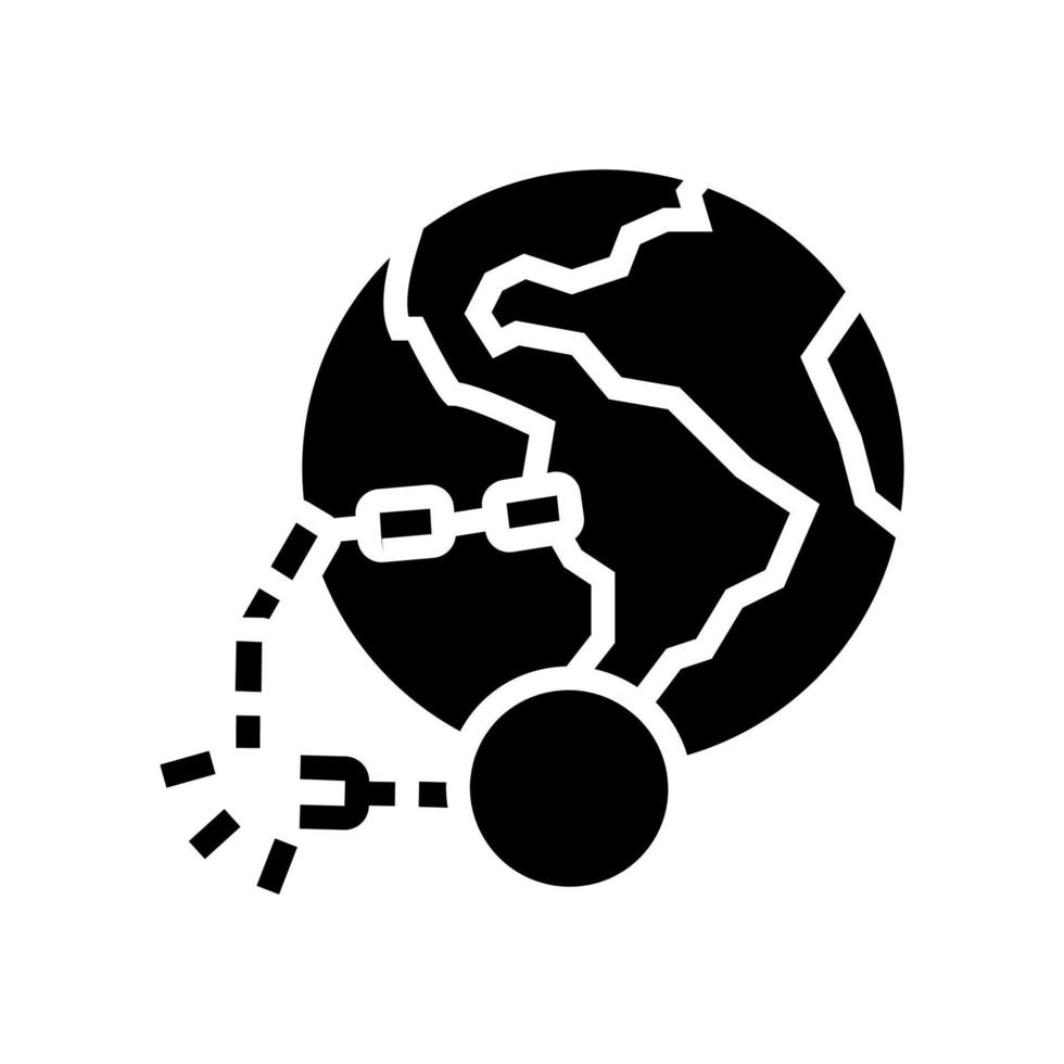 décolonisation problème social glyphe icône illustration vectorielle vecteur
