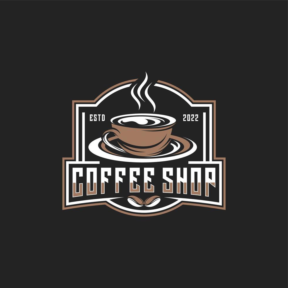 modèle d'illustration vectorielle de conception de logo de café vecteur