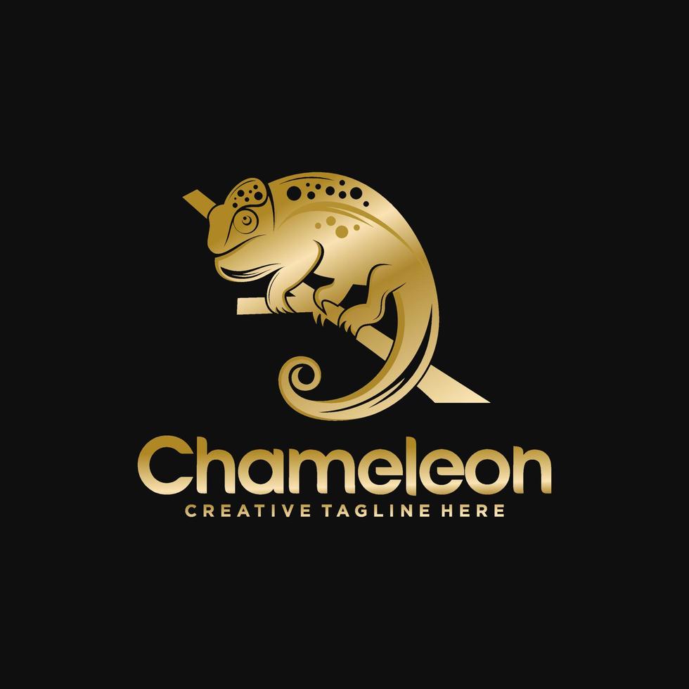 caméléon mascotte logo design illustration vectorielle vecteur