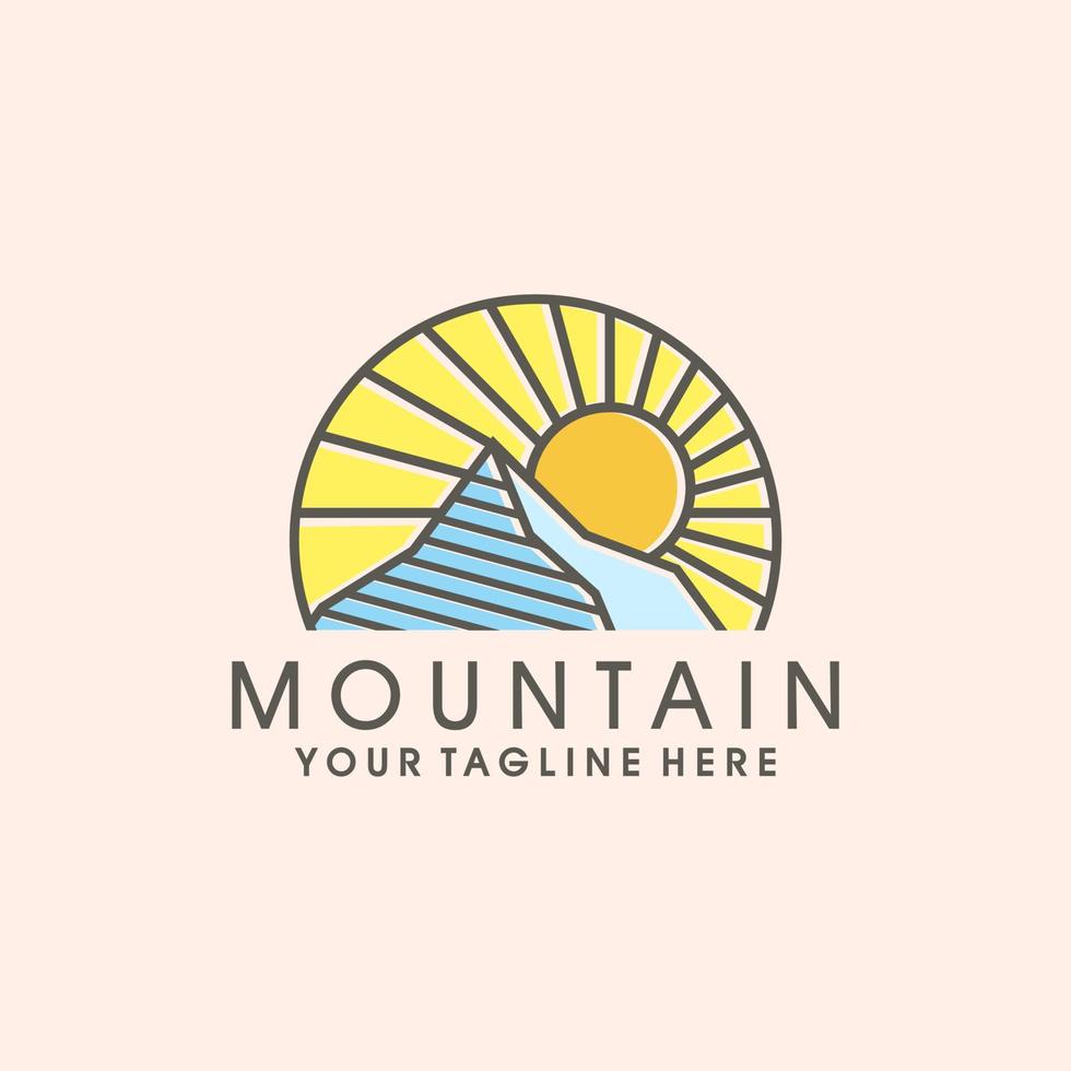 modèle de conception de logo de montagne vecteur