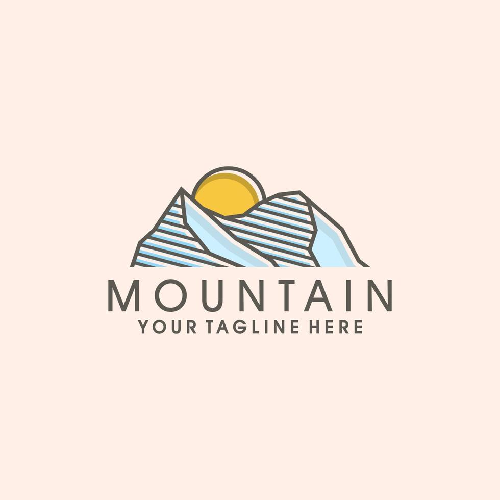 modèle de conception de logo de montagne vecteur