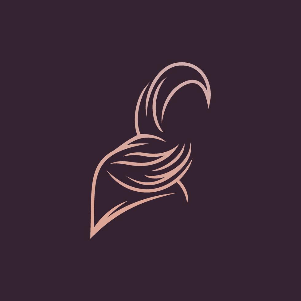 vecteur de logo d'art de ligne hijab. conception graphique vectorielle hijab.