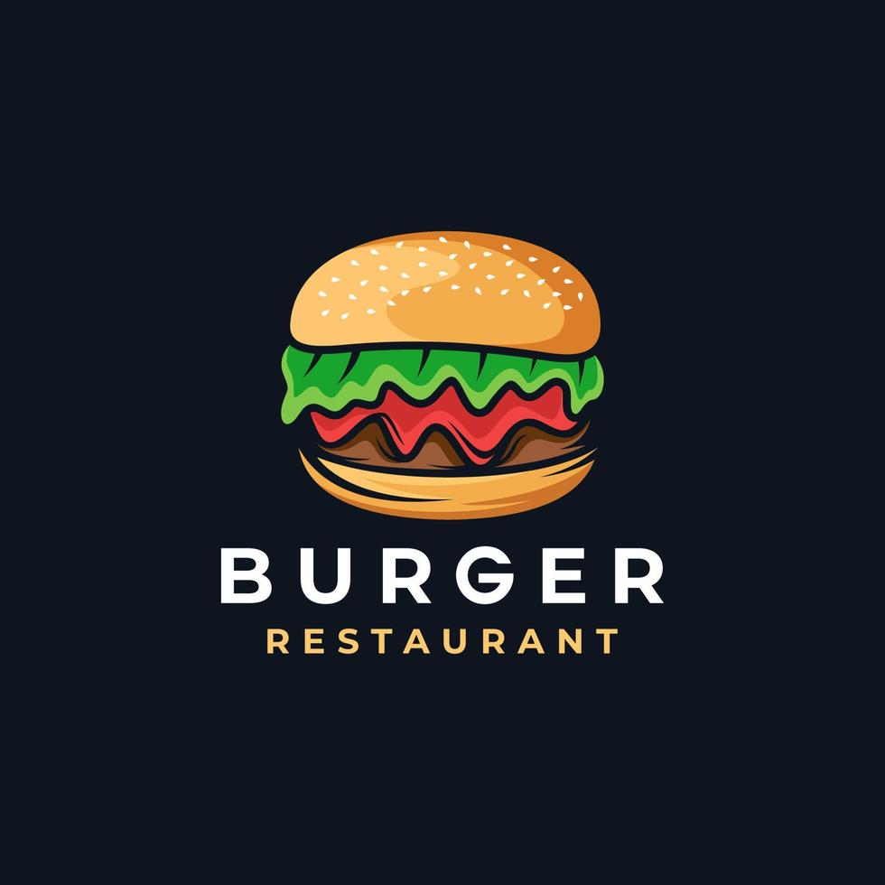 modèle de vecteur de conception de logo de hamburger. restauration rapide